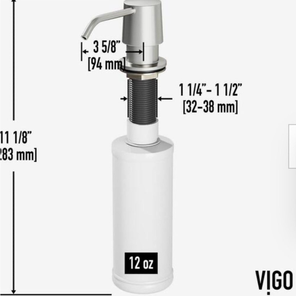 VIGO Stainless Steel Soap Dispenser VGSD001ST EUC - Picture 2 of 6